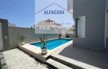 A LOUER UNE VILLA HAUT STANDING S+4 A HAMMAMET SUD AVEC PISCINE