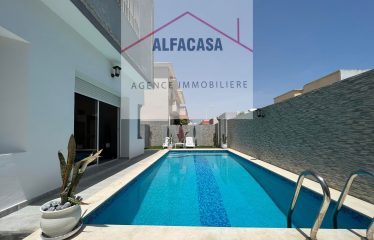 A LOUER UNE VILLA HAUT STANDING S+4 A HAMMAMET SUD AVEC PISCINE