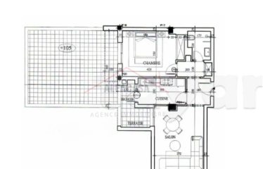 A LOUER UN APPARTEMENT S+1 HAUT STANDING JAMAIS HABITE A CITE L WAHAT AVEC UNE TERRASSE